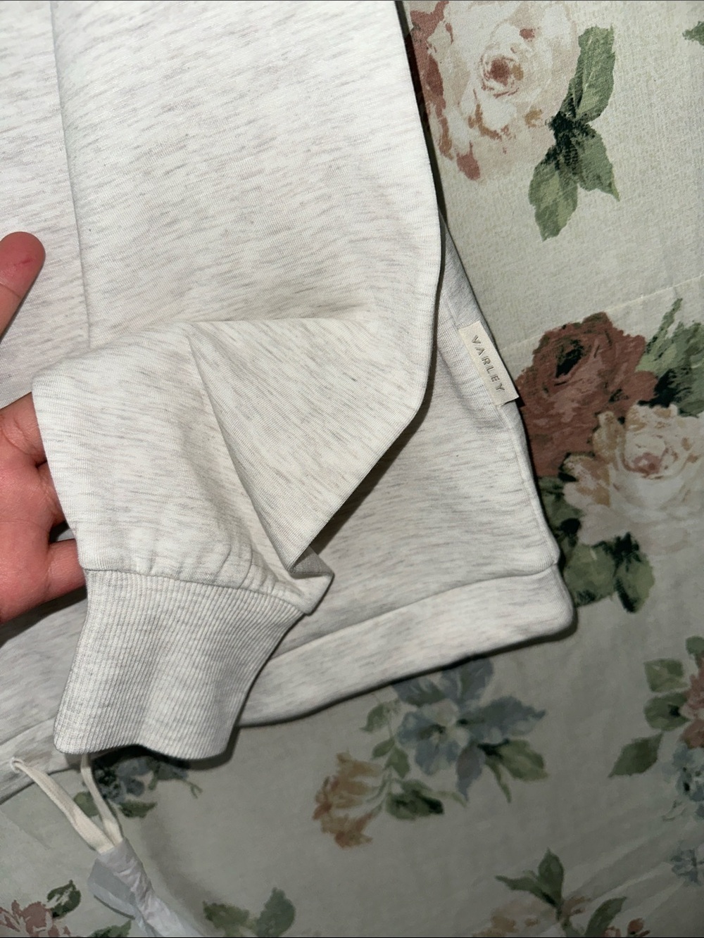 Varley Oatmeal Drawstring Mock Neck Sweatshirt - Picture 7 of 7